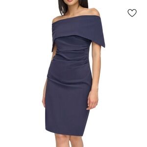 Elegant Off-Shoulder Blue Dress